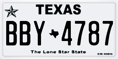 TX license plate BBY4787