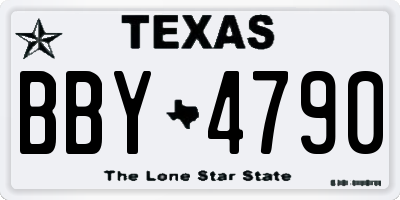 TX license plate BBY4790
