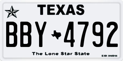 TX license plate BBY4792