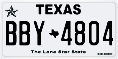 TX license plate BBY4804
