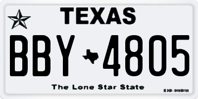 TX license plate BBY4805