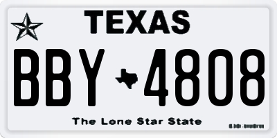 TX license plate BBY4808