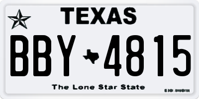 TX license plate BBY4815
