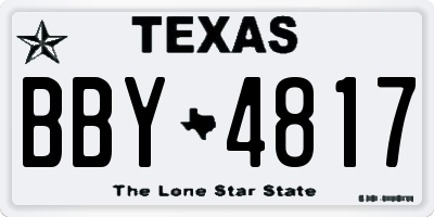 TX license plate BBY4817