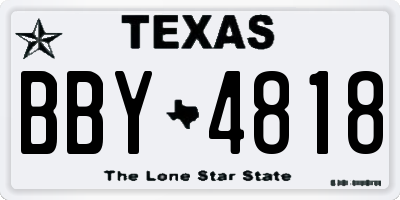 TX license plate BBY4818