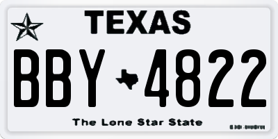 TX license plate BBY4822