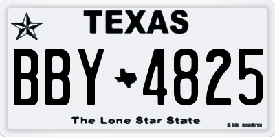 TX license plate BBY4825