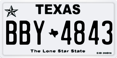 TX license plate BBY4843