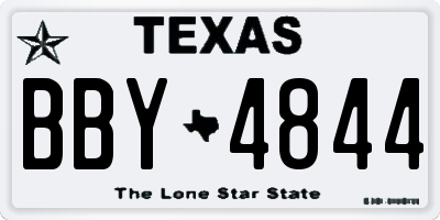 TX license plate BBY4844
