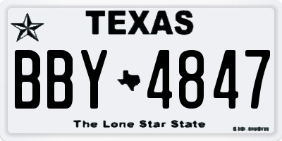 TX license plate BBY4847