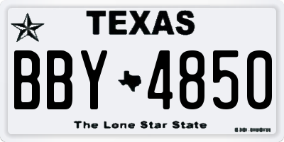 TX license plate BBY4850