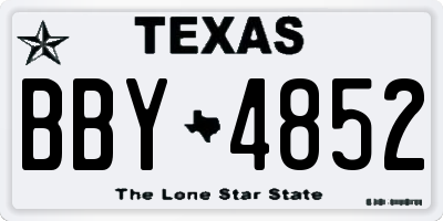 TX license plate BBY4852