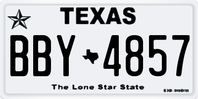 TX license plate BBY4857