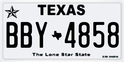 TX license plate BBY4858