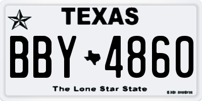 TX license plate BBY4860