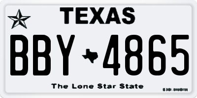 TX license plate BBY4865