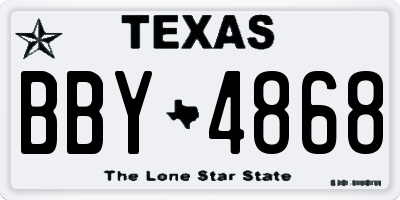 TX license plate BBY4868