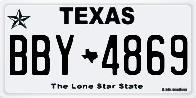 TX license plate BBY4869