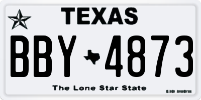 TX license plate BBY4873