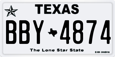 TX license plate BBY4874
