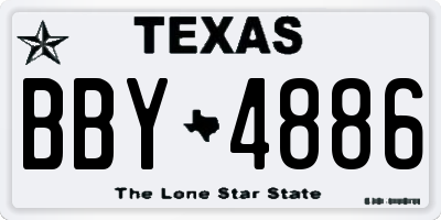 TX license plate BBY4886