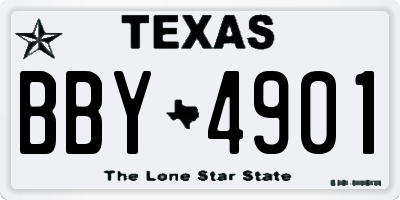 TX license plate BBY4901