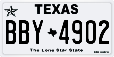 TX license plate BBY4902