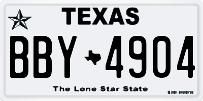 TX license plate BBY4904