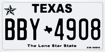 TX license plate BBY4908