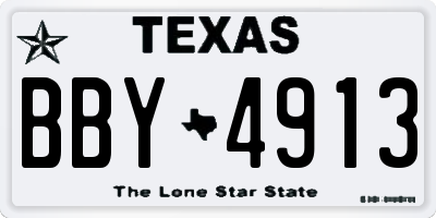 TX license plate BBY4913