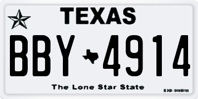 TX license plate BBY4914