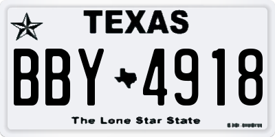 TX license plate BBY4918