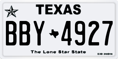 TX license plate BBY4927