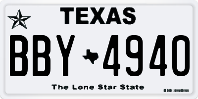 TX license plate BBY4940