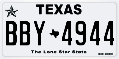 TX license plate BBY4944