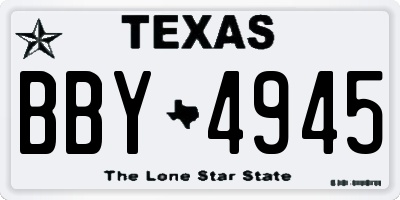 TX license plate BBY4945