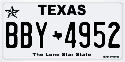 TX license plate BBY4952