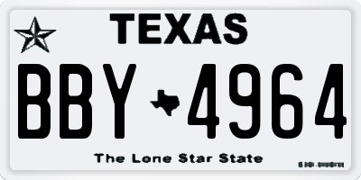 TX license plate BBY4964