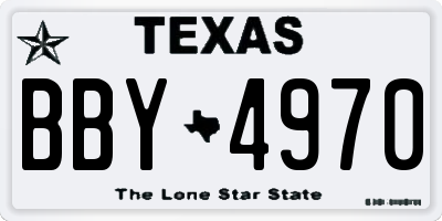 TX license plate BBY4970