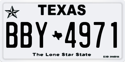 TX license plate BBY4971