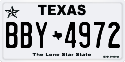 TX license plate BBY4972