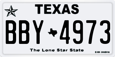 TX license plate BBY4973