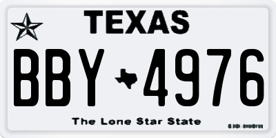 TX license plate BBY4976