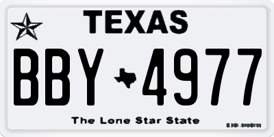 TX license plate BBY4977