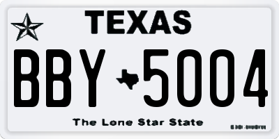 TX license plate BBY5004