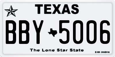 TX license plate BBY5006