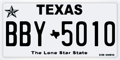 TX license plate BBY5010