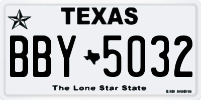TX license plate BBY5032