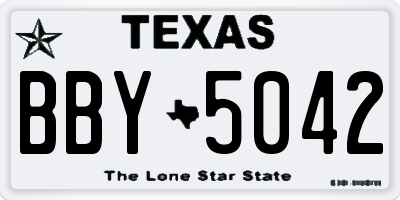 TX license plate BBY5042