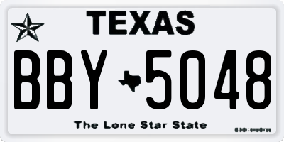 TX license plate BBY5048